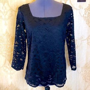 🖤Vintage Nanette Lepore Black Lace Top